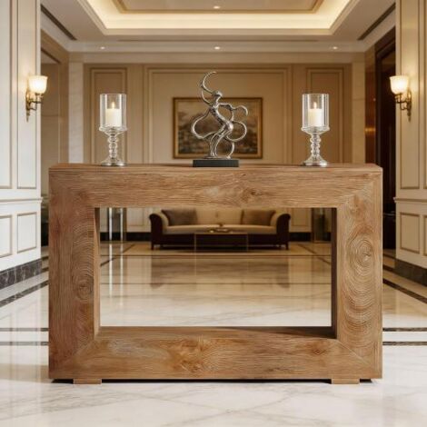 Table d'entrée canapé, table console en bois, table console style campagne