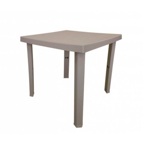 Table d'extérieur carrée en résine Figaro taupe