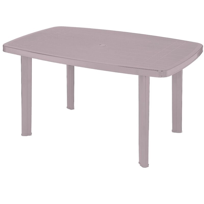 Meublorama - Table d'extérieur coloris taupe en pvc – Dimensions 140x90 cm