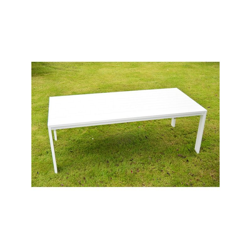 Table de jardin aluminium blanc 2,2 m x 1 m x 0,8 m