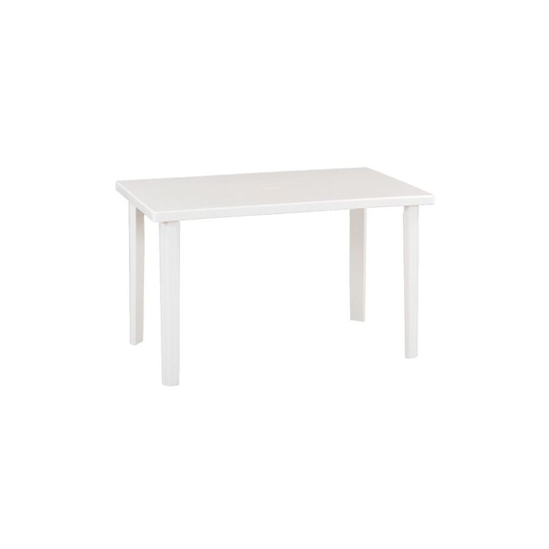Table d'exte'rieur marshall en polypropyle'ne avec finition blanche brillante 120x70x72 cm