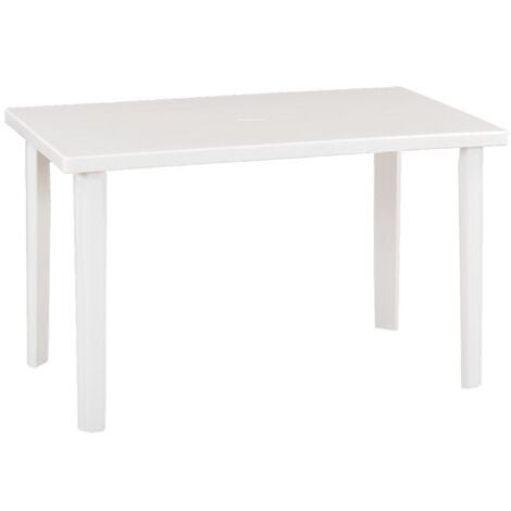 Table d'exte'rieur marshall en polypropyle'ne avec finition blanche brillante 120x70x72 cm