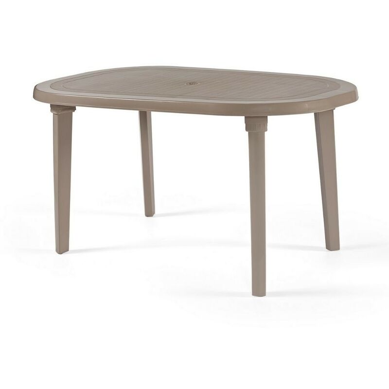 Toscohome - Table d'extérieur ovale 140x90 cm gris tourterelle - Braga