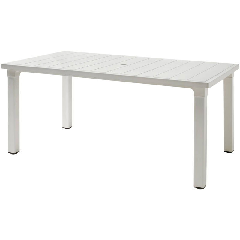 Webmarketpoint – Table de jardin rectangulaire 6 personnes – Technopolymère blanc – Dimensions 170x100x75 cm – Résistante aux intempéries Webmarketpoint – Table de jardin rectangulaire 6 personnes – Technopolymère blanc – Dimensions 170x100x75 cm – Résistante aux intempéries