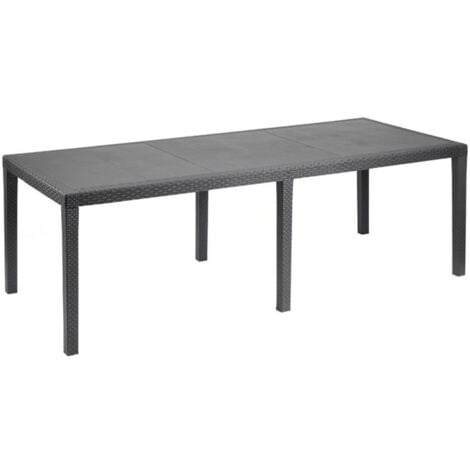 Table d'extérieur rectangulaire extensible, Made in Italy, couleur anthracite, Dimensions 150 x 72 x 90 cm (extensible jusqu'à 220 cm)