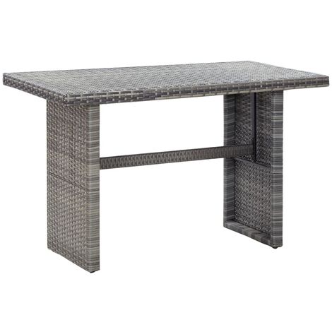 Table d'extérieur Table de salon de jardin - Anthracite 110x60x67 cm Résine tressée BV152289 - BonneVie