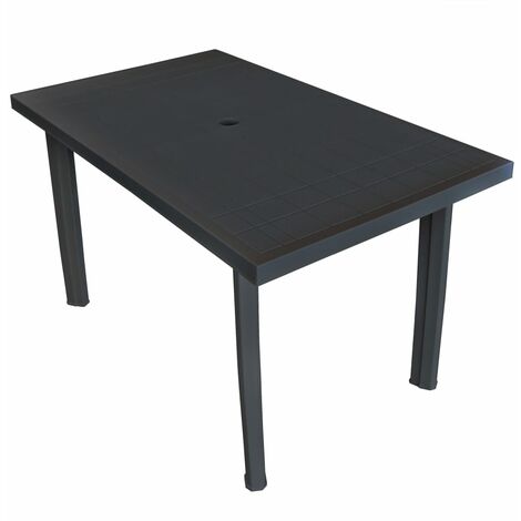 Table d'extérieur Table de salon de jardin - Anthracite 126 x 76 x 72 cm Plastique BV177898 - BonneVie