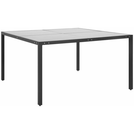 Table d'extérieur Table de salon de jardin - Anthracite 130x130x72 cm Acier et verre BV340700 - BonneVie