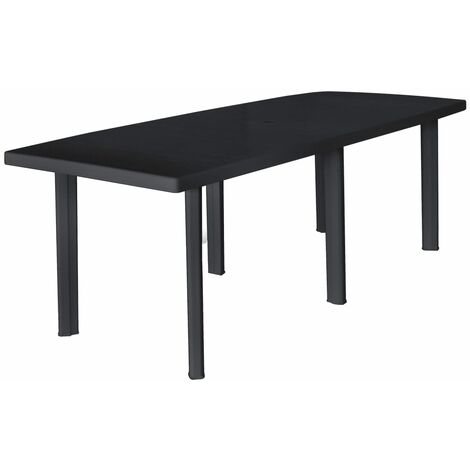 Table d'extérieur Table de salon de jardin - Anthracite 216x90x72 cm Plastique BV459956 - BonneVie