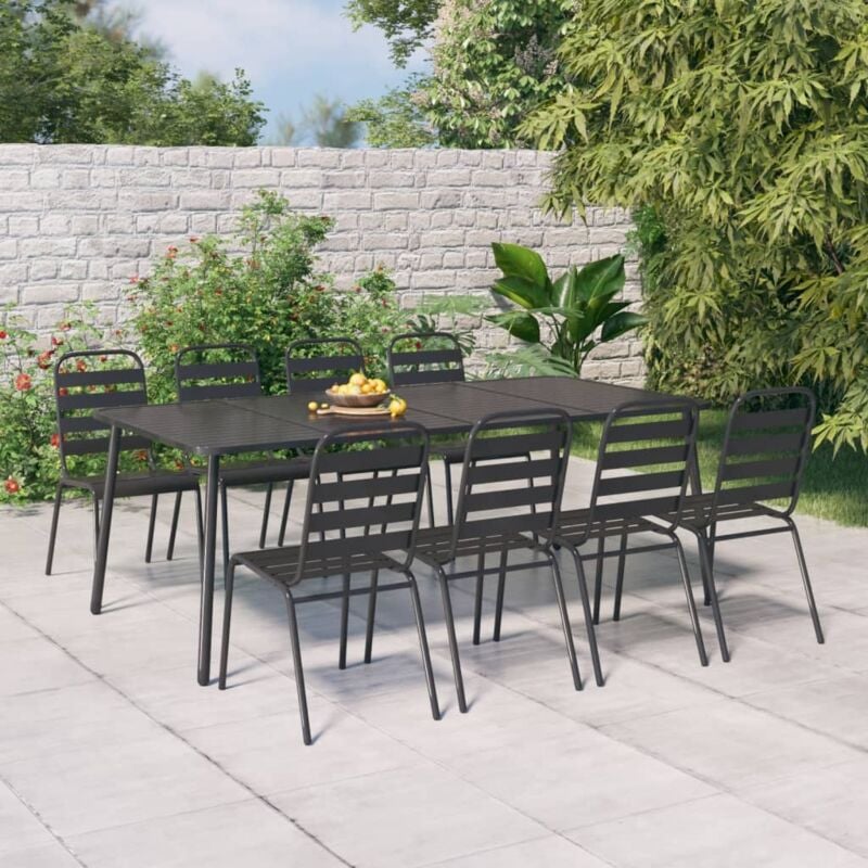 Table d'extérieur,Table de jardin anthracite 200x100x71 cm acier CFW29822