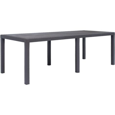 Table d'extérieur,Table de jardin Marron 220x90x72 cm Plastique Aspect de rotin CFW90750