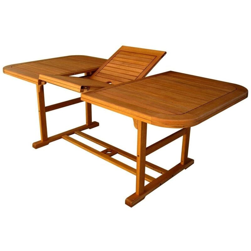 Table d'extérieur 150x90 cm Alba à rallonge en bois d'acacia Bois