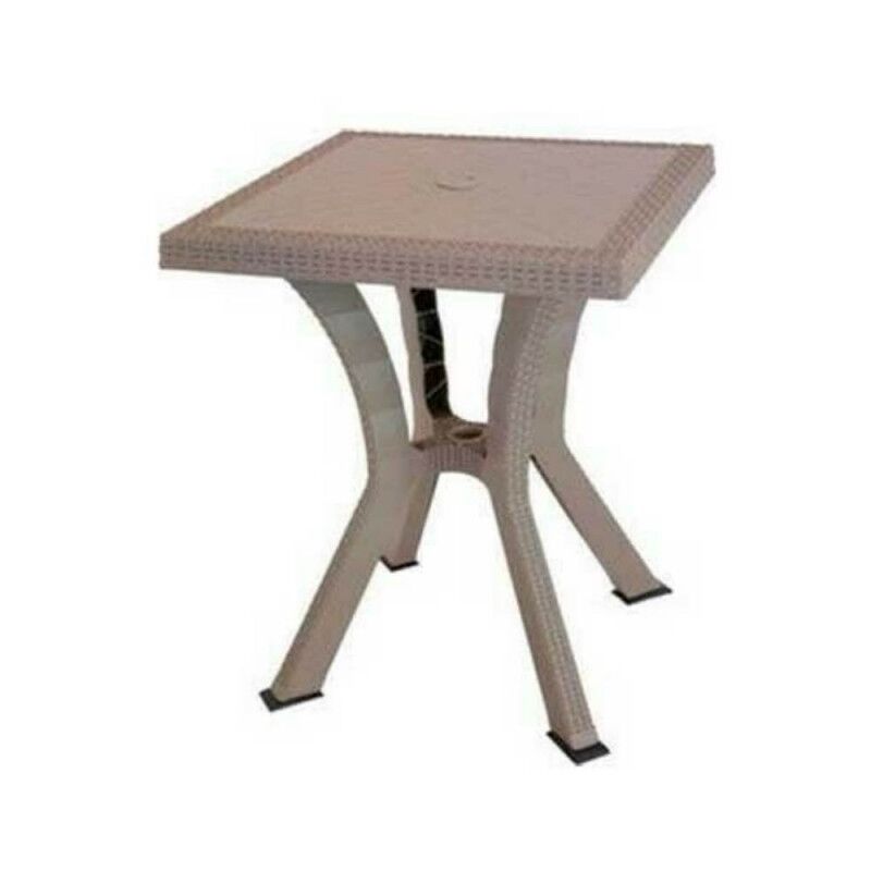 Table d'extérieur carrée Rigoletto Rotin taupe 60 x 60 cm