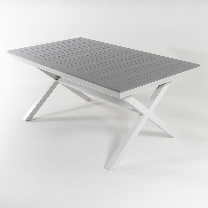 Table d'extérieur extensible de 170 cm/240cm- blanc/gris
