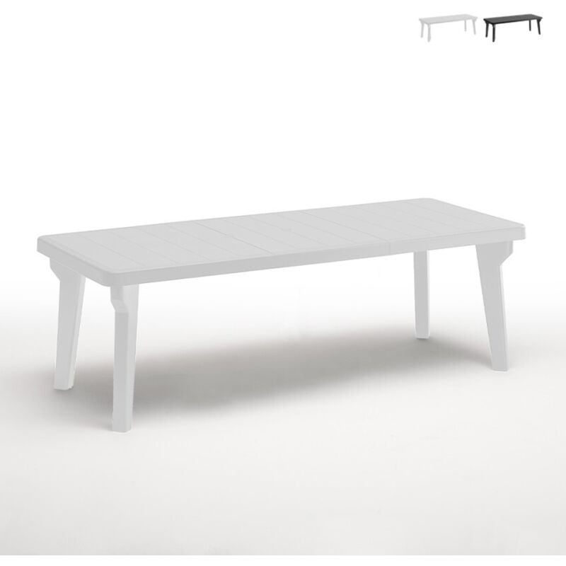 Bica - Table d'extérieur Mercurio, Table rectangulaire, Table de jardin ou de bar extensible, 100% Made in Italy, Cm 160-220x90h74, Blanc