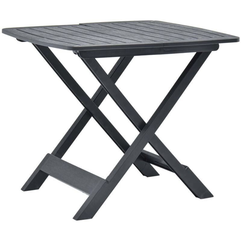 Table d'extérieur pliable Table de salon de jardin - Anthracite 79x72x70 cm Plastique BV965157 - BonneVie
