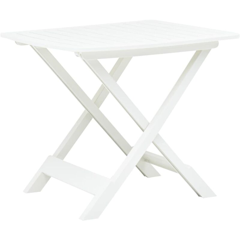 Table d'extérieur pliable Table de salon de jardin - Blanc 79x72x70 cm Plastique BV232943 - BonneVie