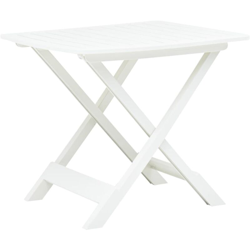 Table d'extérieur pliable Table de salon de jardin - Blanc 79x72x70 cm Plastique BV232943 Bonnevie