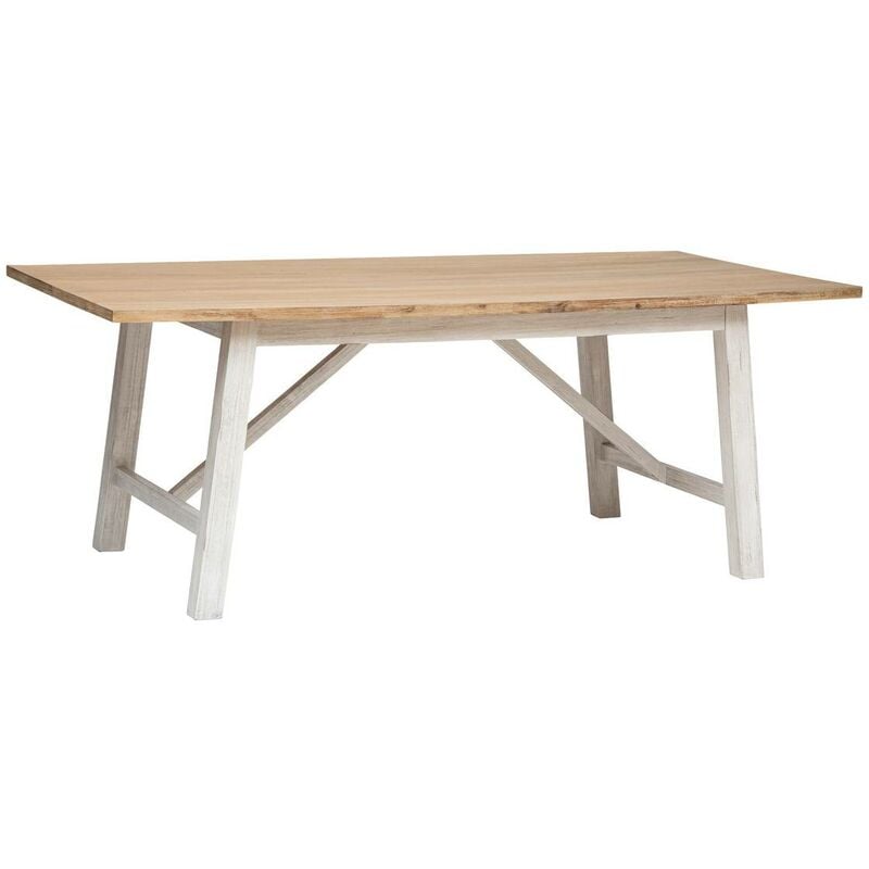 Atmosphera - Table à manger Olbia en acacia L200cm blanc créateur d'intérieur