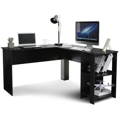Table d'ordinateur d'angle, table de travail, bureau d'ordinateur en L-forme-Meerveil