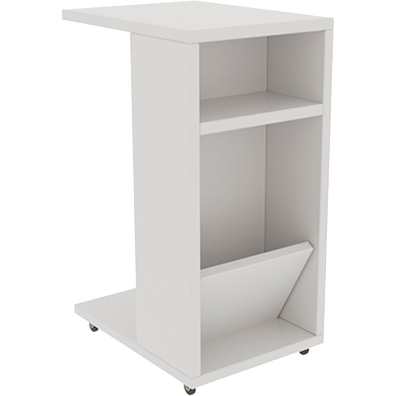 Table d'ordinateur Mobile sena Avec étagères Blanc 30x63x40 cm - Blanc
