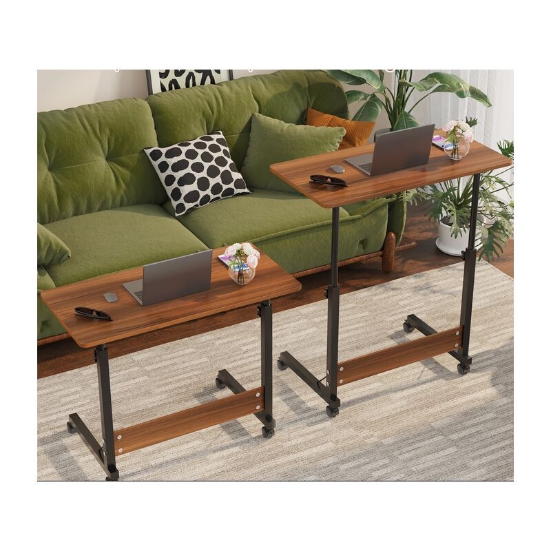 Sifree - Table d'ordinateur portable mobile, table d'ordinateur portable ergonomique à roulettes, table d'ordinateur portable mobile, 80x40x62-90cm