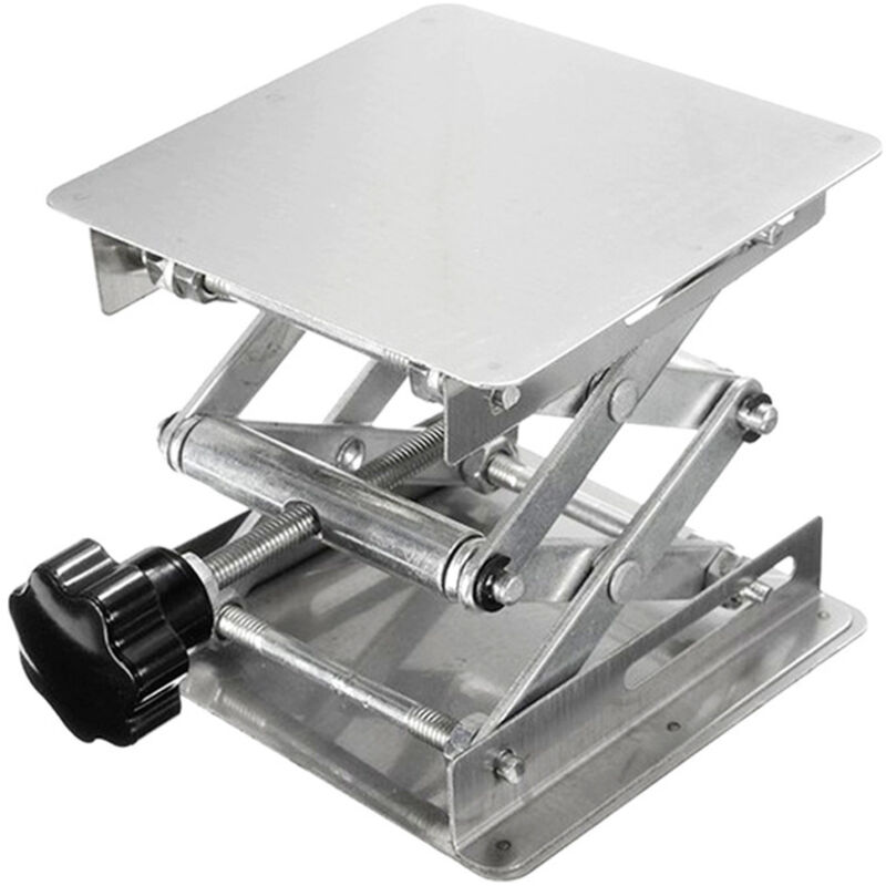 Table Élévatrice de Laboratoire, Table de Levage Plate-Forme de Laboratoire en Acier Inoxydable, 100 x 100 mm, Hauteur de Levage Extensible de 45 à