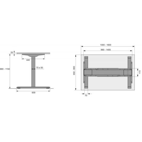 Table elevatrice électrique 9277885Hub 470mm