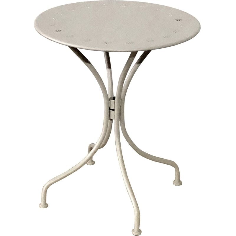 Capaldo - Table en acier cm.60 crème mate mod. Sorrente