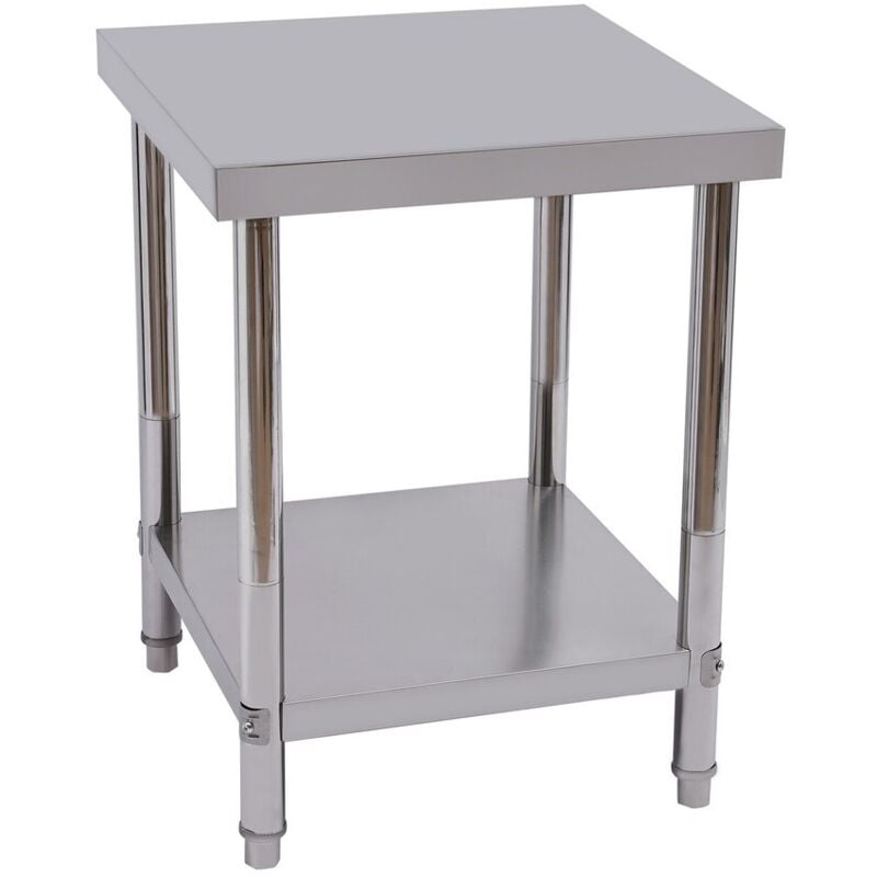 Table en acier inoxydable Gastro Table de cuisine en acier inoxydable Table de travail sur rebord Cuisine