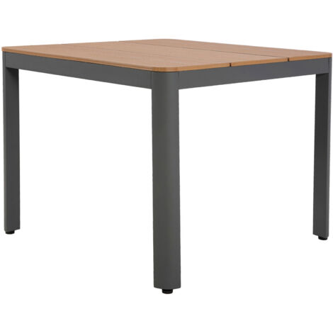 Table en alu carre 90x90 cm Bois Gris