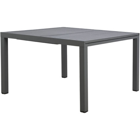 Table en alu carree extensible 120x120- 180 cm coloris Gris