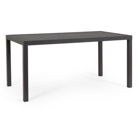 Table en aluminium à lattes anthracite 150x80