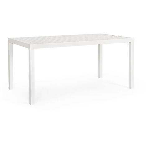 Table en aluminium à lattes blanches 150x80