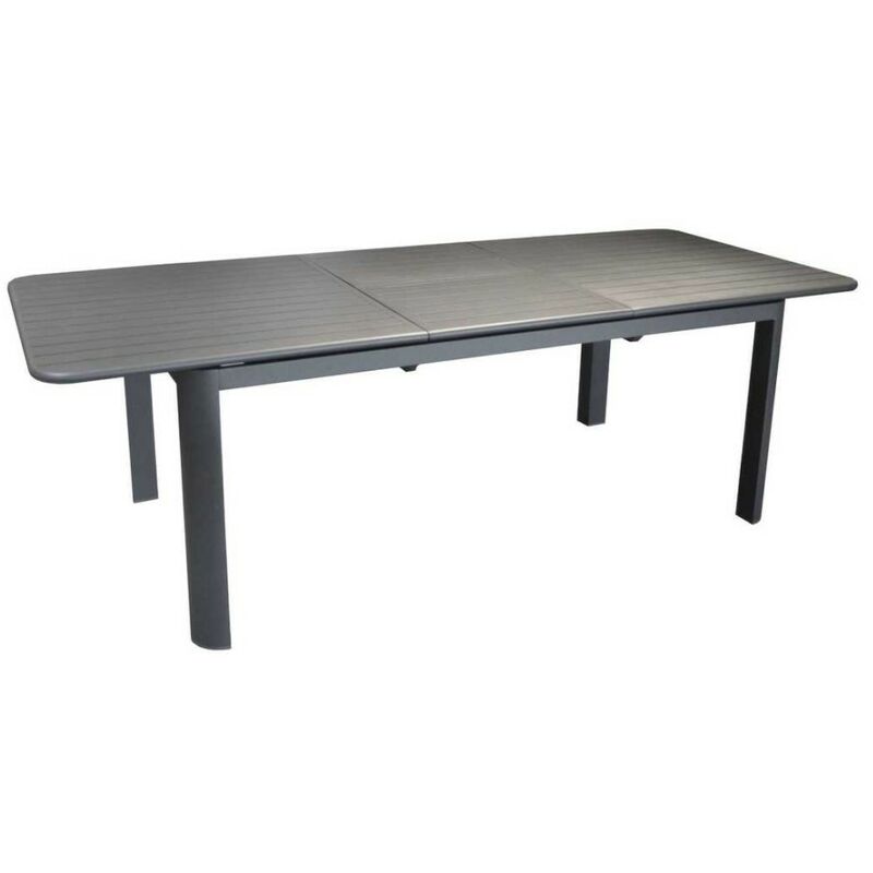 Proloisirs - Table d'extérieur Eos - 180 cm + allonge de 60 cm - 8 à 10 personnes - Rouge