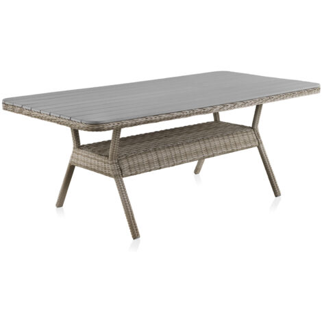 Table en aluminium et fibres synthétiques avec plateau en contreplaqué 200 x 100