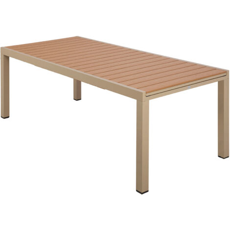 Table en aluminium extensible 200-300 cm plateau bois Creme