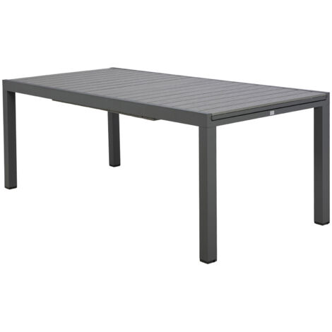Table en aluminium extensible 200-300 cm plateau bois Gris