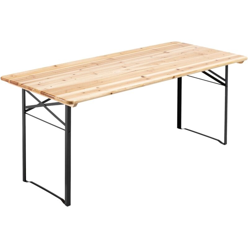 Table en bois 180 cm brasserie pieds pliants