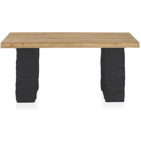 Table en bois de sapin et base en polyrésine Mgo