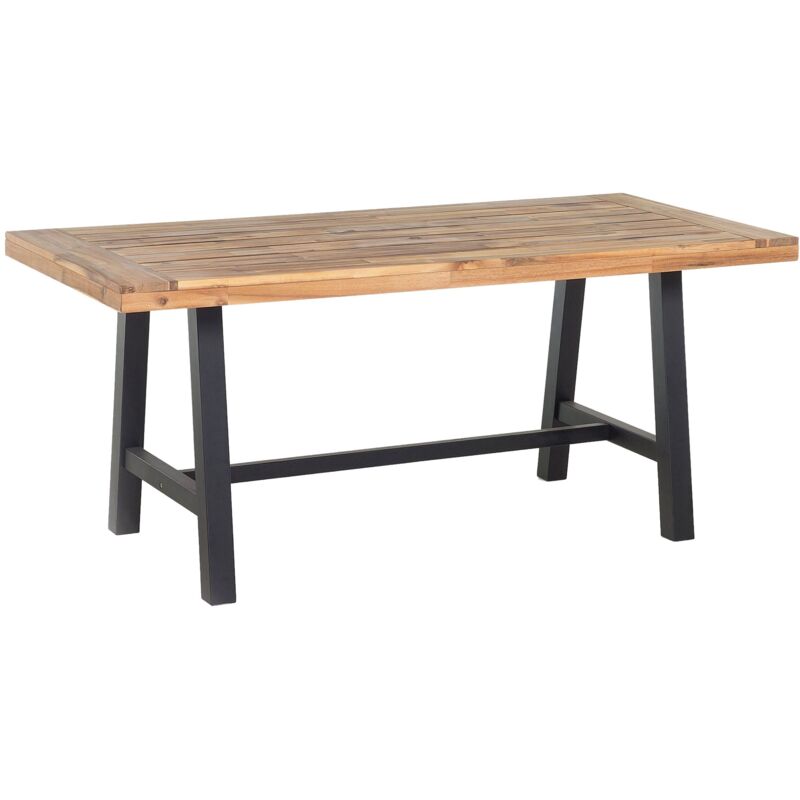 Beliani - Table 170x80 cm de Jardin en Bois d'Acacia Noir et Bois Clair Style Rustique Scania
