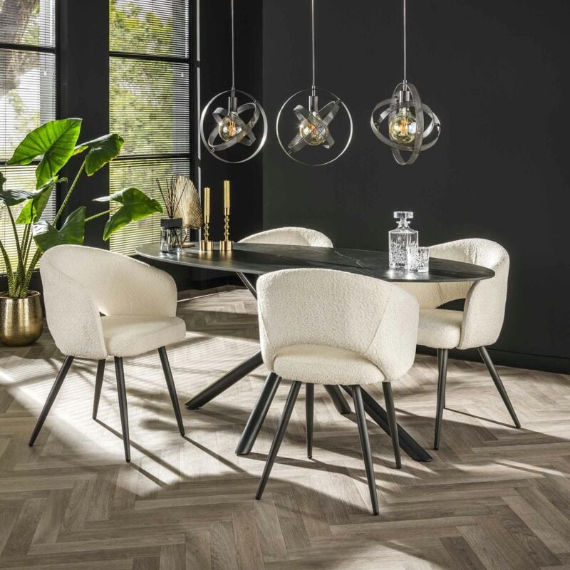 Pier Import - Table en céramique noire ovale 180 cm galway