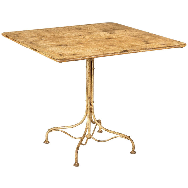 Biscottini - table en fer forgé avec finition blanche antique