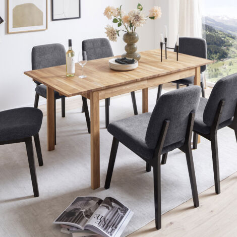 Table en hêtre massif extensible 115x46x65 cm