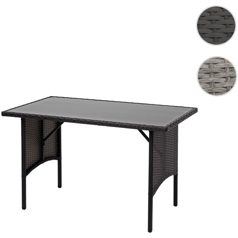 Table en polyrotin HWC-G16, table de jardin, salle à manger, gastronomie 112x60cm - gris