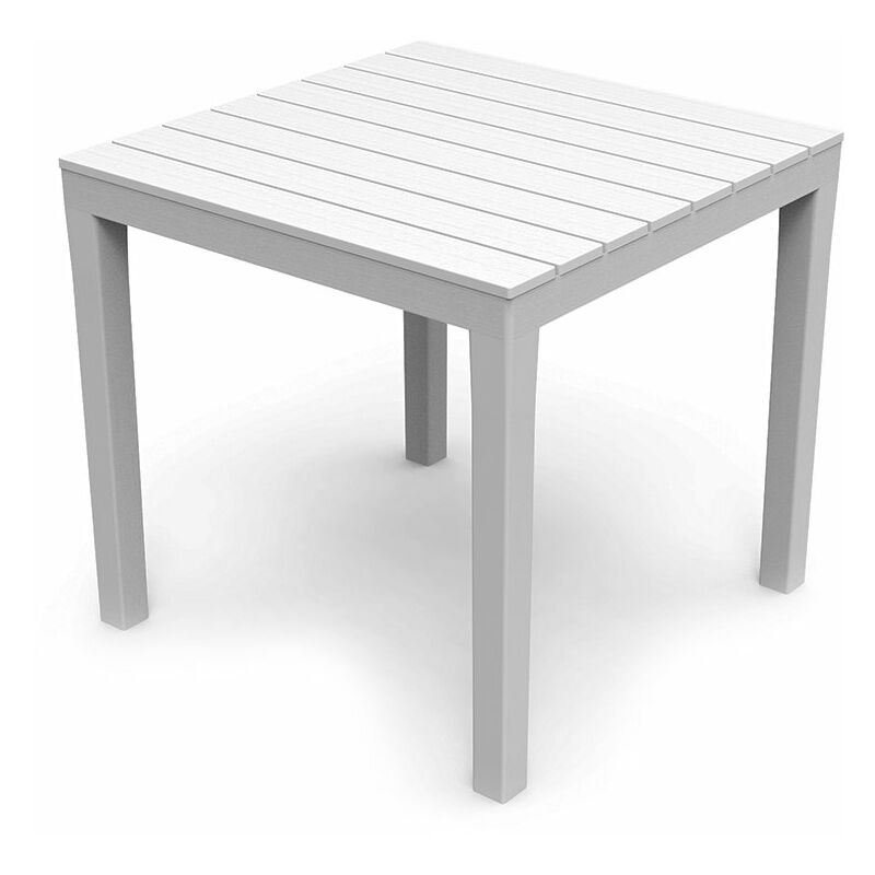 Ipae Progarden - Table de jardin carrée couleur : white 78x78x72cm modèle : bali .