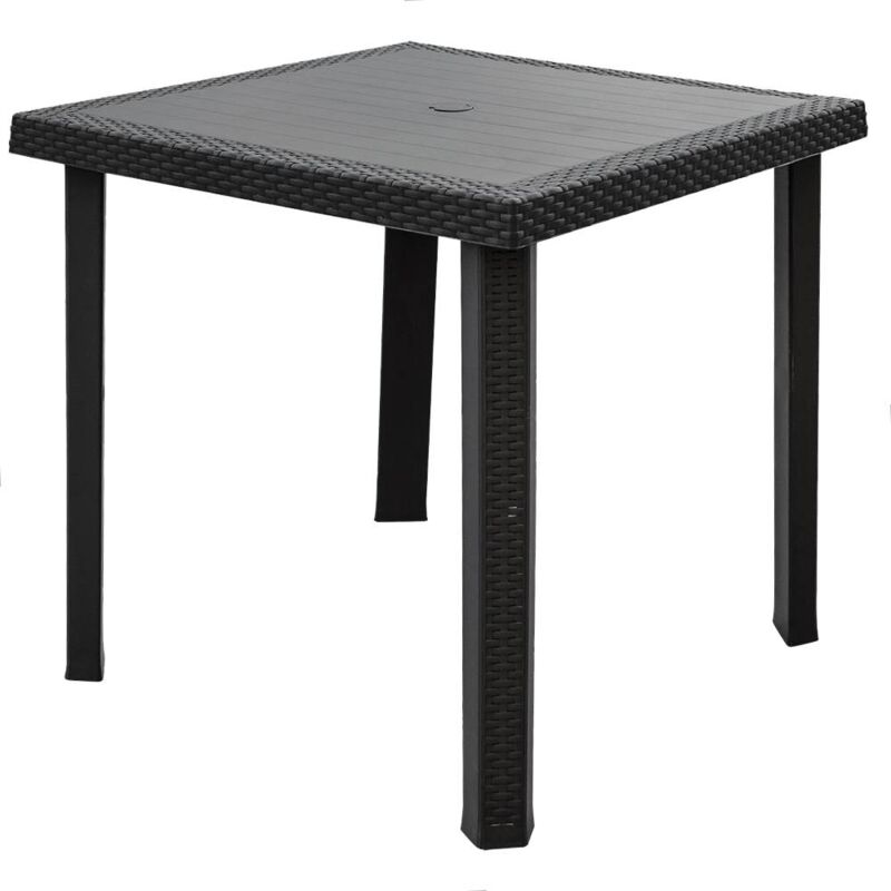 Table en rotin figaro cm.80x80 anthracite