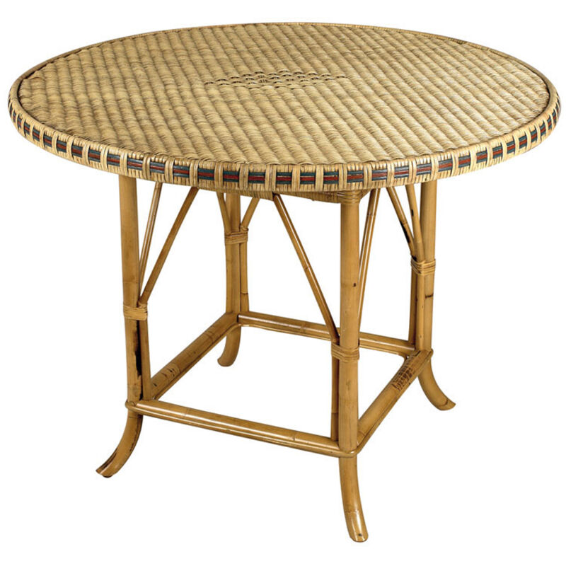 Aubry Gaspard - Table en rotin patiné et coloré