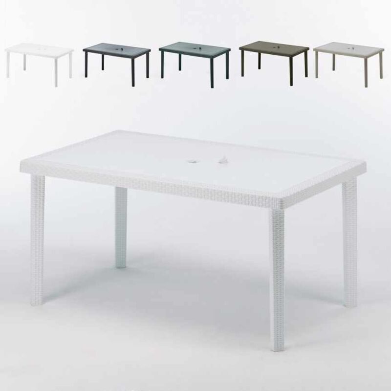 Table en Polyrotin rectangulaire 150x90 Boheme | Blanc - Grand Soleil