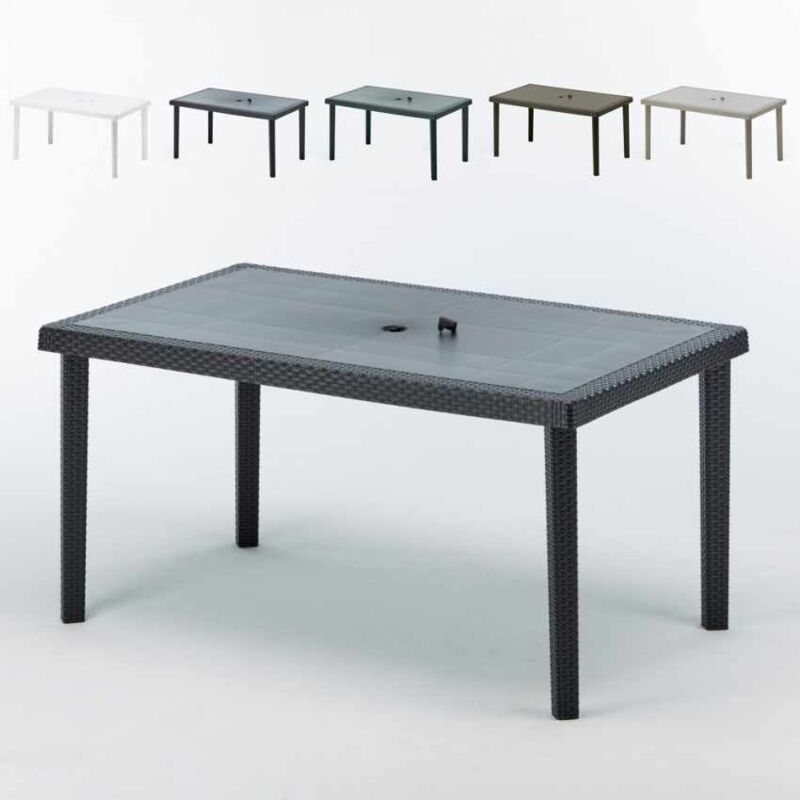 Table en Polyrotin rectangulaire 150x90 Boheme | Noir - Grand Soleil